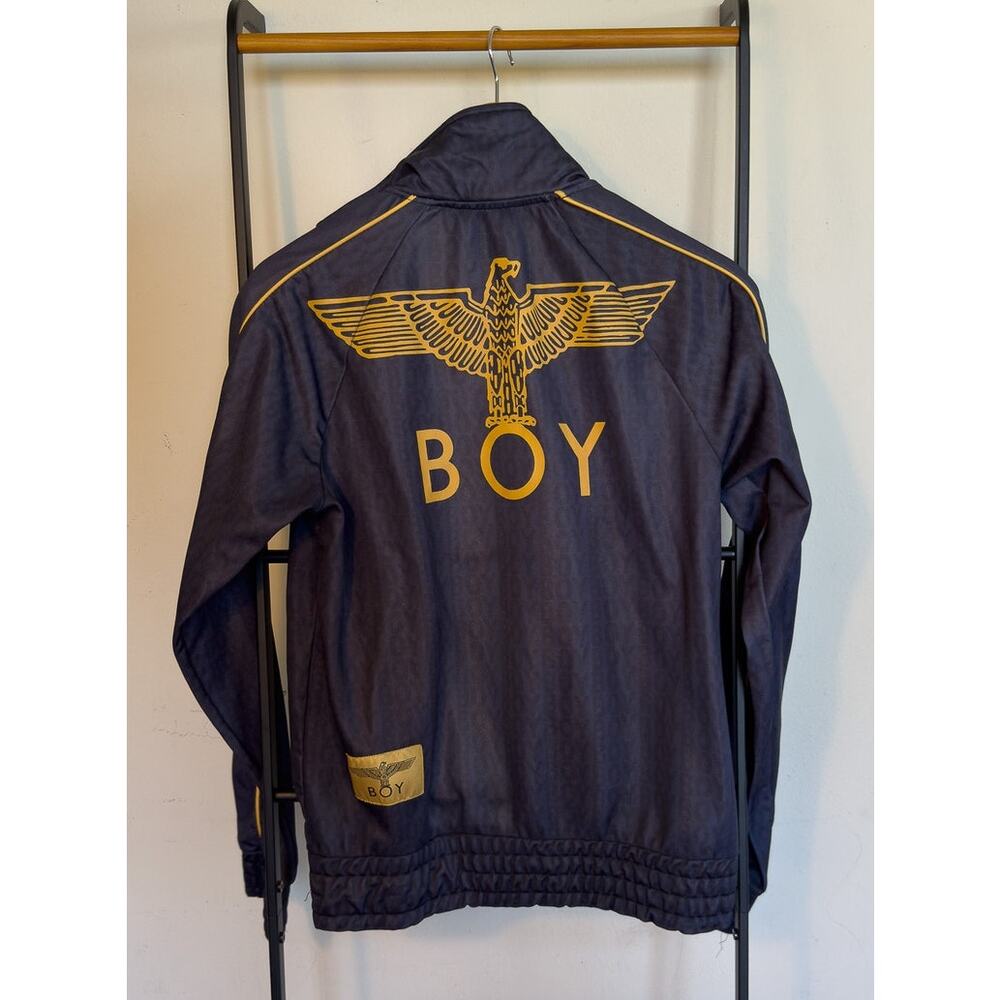 Vintage BOY LONDON Track Jacket Black Yellow Eagle Logo Size Small